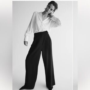 H&M wide leg black pants, size 12